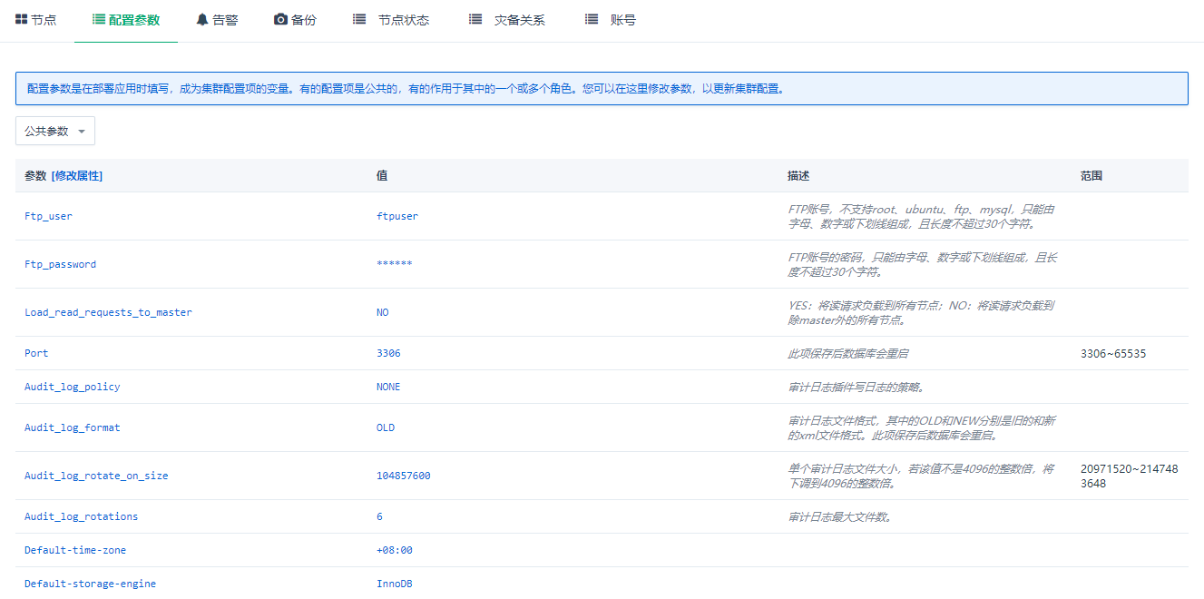 配置参数
